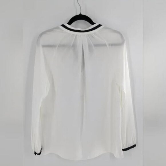 Tommy Hilfiger Tie Front White Blouse Long Sleeves Size S - Picture 3 of 3